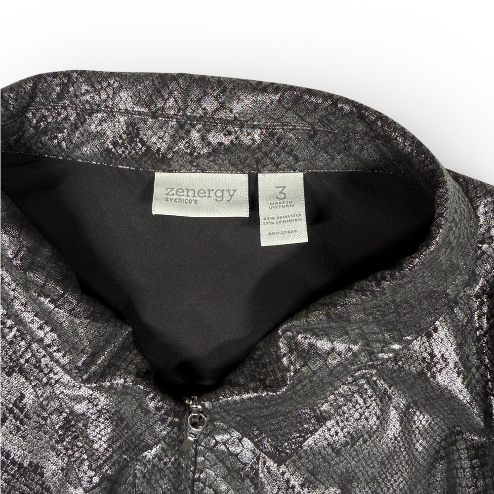 Zenergy by Chico’s metallic snake print jacket. - Picture 7 of 9
